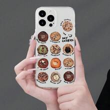 Funda de teléfono de TPU de alta calidad con patrón de galleta, elegante y simple, funda de protección personalizada y creativa - ultra delgada y absorbente de impactos, resistente a la suciedad y duradera, con protección para la cámara - adecuada para  17/17 Pro/17 Pro Max/17 Air/ 16/16 Pro/16 Pro Max/16 Plus/ 15/15 Pro Max/15 Pro/15 Plus/ 14/14 Pro/14 Plus/14 Pro Max/ 13/13 Pro/13 Pro Max/12/12 Pro/12 Pro Max/11/11 Pro/11 Pro Max/XR/X/XS/XS Max. Es el regalo de cumpleaños perfecto para novias, novios, esposos, esposas, amigos o para uno mismo, innovador y a la moda, adecuado tanto para hombres como para mujeres.Diseño Interesante y Elegante - El Regalo Ideal para Tu Amado - Transparente 1681 - Ver 2