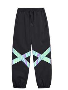 1 chiếc quần thể thao mùa đông ngoài trời, chống thấm nước và chắn gió, quần trượt tuyết dành cho nam và nữ, thiết kế có sọc phản quang (không bao gồm phụ kiện) Bộ đồ trượt tuyết màu đen - màu đen - Xem 5