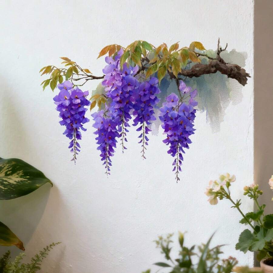 ملصق حائط ذاتي اللصق بزهور الورشة الحديثة - ملصق فينيل PVC واقعي ذاتي اللصق 2D للجدران والأبواب - سهل التقشير واللصق، لديكور المنزل والمكتب والمقهى، قابل للإزالة المؤقتة، مسطح 2D - متعدد الألوان - مشاهدة 1