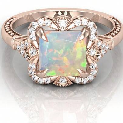 New Rose Gold Inlaid Square Gemstone Ring Women's Fashion Show Fashion Colorful Gemstone Jewelry Simple And Elegant, Suitable For Daily Wear Or Party Fashion Women's Ring Jewelry Accessories, It's An Exquisite Gift For Women