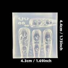 1 件硅胶美甲模具，娃娃头，精灵耳朵 3D 模型，美甲配件 DIY，精致透明指甲模具 - 無色 - 查看 12