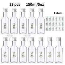 3.5oz 25ml-50ml Mini Wedding Liquor Bottles, Beverage Dispensing Bottles, Plastic Reusable Empty Bottles With Gold, Black, Silver Screw Caps, Labeled "Take A Shot We Tied The Knot", Suitable For Wedding Receptions, Restaurants, Parties, Graduation Ceremonies And Other Occasions - Transparent a - View 13