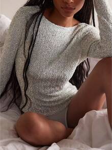 Women's Sequin Long Sleeve Slim Fit Tops Y2k Sparkly Off-Shoulder Blouse Tops Spring Party Club Wear - trắng - Xem 2