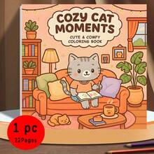 (Upgraded Luxury Version, Thickened Paper, 20.5 * 20.5cm) "Comfortable Cat Time Coloring Book", Suitable For Couples And Families, Suitable For Parties, Valentine's Day Birthdays, And Other Holidays. Painting And Study Supplies, 22 Pages, Books, Coloring Books, Study Supplies, School, Christmas, Halloween, Birthdays, Back To School Gifts, Coloring Books, Adult, Christmas Gifts, Coloring Books - Single Piece - View 7