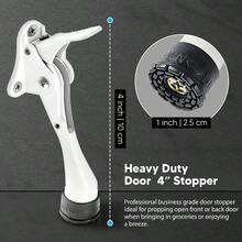 HOMEandI One Touch Easy - Tope de puerta con pedal fácil de usar en altura ajustable con punta de goma tipo tornillo de palanca de resorte blanco 4 pulgadas x 2 unidades - blanco - Ver 6