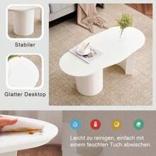 Irregular White Coffee Table 100 Cm Long, Sturdy And Durable - High Quality MDF, Lacquered Surface, Delicate Touch, Irregular And Elegantly Curved Top.