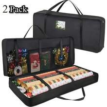 1个可折叠大容量圣诞礼物包装收纳袋，适用于节日装饰、生日派对、床底收纳、圣诞节、万圣节、圣诞家居装饰 - 彩色 - 查看 17