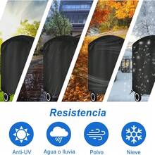 Cubierta Protectora Funda Asador para Weber de 22 Pulgadas, 210D Funda para Asador Exterior, Apta para Weber/Char-Griller 20''-22'', Parrilla Redonda - Negro - Ver 7