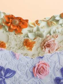 Bộ 6 quần lót nữ liền mạch, vải thoải mái, cạp chun gợn sóng, quần lót in họa tiết đẹp mắt - Nhiều màu - Xem 4