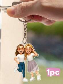 1pc/3pcs/5pcs Personalized 2D Cartoon Acrylic Keychain | Custom Couple Keychain | Photo Key Ring | Custom Emojipack Acrylic Keychain From Photo | Personalized Cartoon Style Keychain | Cute Family Keepsake Gift | Funny 2D Photo Key Ring For Kids, Friends, Mom, Dad | Ideal For Birthday, Christmas, Valentine's, Graduationy, Creative Decorative Accessories - Multicolor - View 20