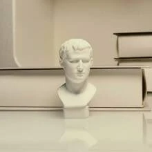 1pc Small Sculpture Decoration, Nordic Character Sculpture Ornaments, David Plaster/Mozart/Beethoven/Moliere/Agrippa/Statue, Artistic Portrait, Creative Living Room Bookshelf Home Decoration - White - View 10