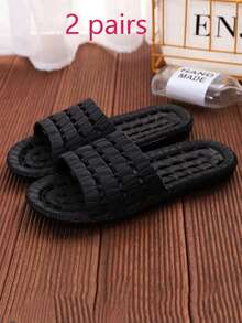 Eva Hollowed-Out Leaky Anti-Slip Slippers For Couples, Summer Bath Flip-Flops For Home Use, Anti-Odor And Poop Feel Hollowed-Out Leaky Slippers - Multicolor - View 25