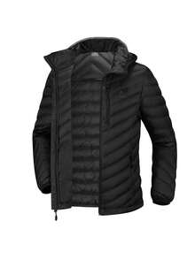 CAMEL CROWN Women's Lightweight Packable Down Jacket, Hooded Quilted Winter Coat With Front Pockets - Black - View 8