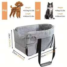 Black Fabric Dog Basket For The Car – Portable Dog Basket With Paw Print Design, Comfortable Armrest And Headrest For Small To Medium-Sized Dogs, Transport Box For The Vehicle Interior, Car Pet Carrier | Cozy Dog Basket | Fabric Dog Bed, Car Pet Carrier - màu đen - Xem 9