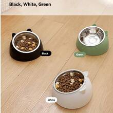 Tigela Inclinada a 15° em Formato de Orelha de Gato de Aço Inoxidável, Anti-Derramamento, Alimentador de Animais de Estimação que Protege o Pescoço - 100ml - Visão 9