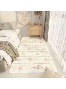 1pc Cute Bow-Shaped Carpet, Suitable For Modern Living Room. Simple Carpet Lines, Suitable For Bedroom, Living Room Decor, Ideal For Valentine's Day And Other Occasions