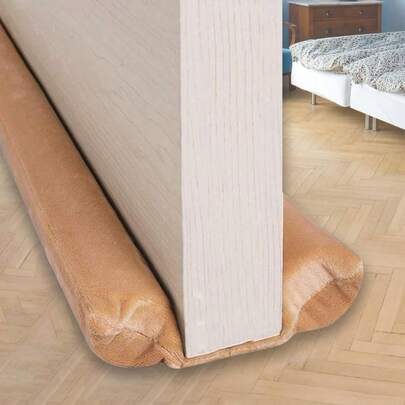 VISEMAN - Tope Doble para Puerta de 914 cm Protector de Doble Cara para Puertas y Ventanas Bloqueador de Ruido para Debajo de la Puerta Caqui