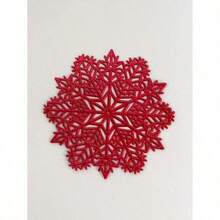 4pcs, Christmas Snowflake Placemats, PVC Placemats For Christmas Table Decorations, Vase Mats, Christmas Table Snowflake Decorative Protective Mats.