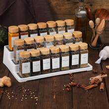 24pcs Spice Jars With Label Pack (24x Bamboo Lid Glass Jar). Small 5oz Spice Storage Bottles. - 24pcs - 查看 8
