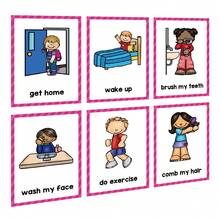 Lachilly My Daily Routine English Learning Flash Cards 20 Cards For Visual Aid Special Ed, Early Educational Toy, Speech Delay Non Verbal Children With Autism Special Needs, Activity Flashcards, English Learning Card, Develop Child Habits Daily Task Planning Board Kids Time Management ﻿