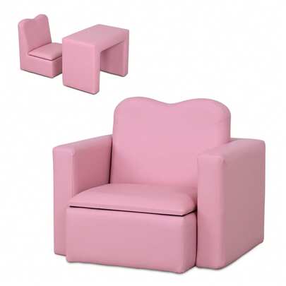  IKIFLY キッズ ソファ 子供用ソファーテーブル セット選べるカラー 肘掛けがテーブルになるソファ 組立不要 多機能 一人掛け 子ども用 チェア キッズルーム 子供部屋 リビング