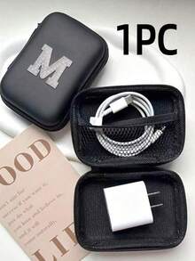 5/3/1 piezas Caja de almacenamiento de cuero PU con letra A-Z, Portador de tarjetas de juego, Organizador de caja de tarjetas de identificación/tarjetas/tarjetas de presentación, Adecuado para viajes, accesorios digitales, estuche para auriculares - Multicolor - Ver 83