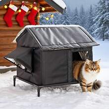 XL Heavy Duty Winter Outdoor Cat House And Small Dog Shelter - All-Weather Waterproof Oxford Cloth Pet Shelter With Windproof/Rainproof Roof, Spacious Insulated Design, Suitable For Indoor/Outdoor Use, Easy Assembly, Ventilation - Large Stray Pet House - XL - View 1