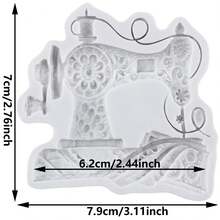 Sewing Machine Silicone Mold Sewing Tools Fondant Cake Decoration Cupcake Topper Chocolate Candy Sugar Gum Paste Polymer Clay Molds - Grey - View 2