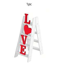 1pc Handmade Love Letter Ladder Ornament – Wooden & Acrylic Tabletop Decor | For Valentine's Day/Weddings, Home (Living Room/Bedroom/Kitchen) & Office Desk Decor - Multicolor - View 8
