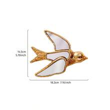 1 pieza Estatua de golondrina dorada para decoración del hogar, material de resina con diseño de superficie espejada, ideal para coleccionistas de aves, decoración colgante creativa para el hogar, fiestas y museos de insectos - Dorado - Ver 12