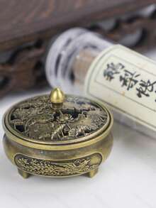 1个帝王龙凤香炉，锌合金莲花罩，专用于香棒，宫廷香氛套装，婚礼及乔迁之礼，非物质文化遗产雕刻工艺，奢华香氛艺术礼盒 - 蓮花蓋龍鳳爐 - 查看 6