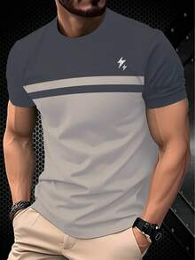 Bộ 3 áo thun nam tay ngắn in họa tiết sọc, nhanh khô, thoáng khí, thấm hút mồ hôi, áo thun thường ngày mùa hè - Nhiều màu - Xem 5