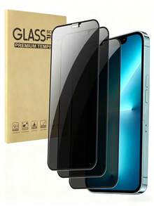 3pcs Full Screen Tempered Glass Privacy Screen Protector With Black Edges, Compatible With IPhone 11-17 Series, Anti-Peeping Full Coverage Phone Protective Film - Black - View 19