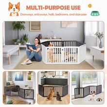 Dog Gate Indoor Freestanding 4 Panel 24" Pet Gate Foldable Dog Fence For Stairs - 預設 - 查看 3