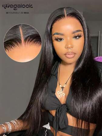 MEGALOOK 20 Inch Glueless Silky Straight Wig 100% Human Hair - 6 Inch Deep Lace T-Part Lace Wig Pre Cut Lace 12 20 Inch Bob Wig Pre Bleached Knots Natural Hairline Glueless Wig 180% Density Transparent Lace Natutal Color Wig - Beginner Friendly Natural Looking Daily Use Office Ready Corpse Bride Halloween Vibes Party Style Y2K Baddie Vacation Outfits Outdoor Cosplay Campus School Holiday Christmas Part Wedding Festival Ready For Women