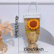 一套手工钩织向日葵 - 鲜艳的黄色，低过敏性人造花卉装饰品，配有亚麻布袋和绳子，是家居装饰、婚礼、生日、母亲节、情人节和感恩节礼物的理想之选。 - 彩色 - 查看 3