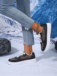 新款上市，畅销豹纹休闲运动鞋，系带健步鞋，低帮舒适运动鞋，校园风 - 紋 - 查看 2