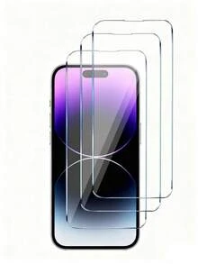 3pcs Tempered Glass Screen Protector Compatible With IPhone 17/17 Pro/17 Pro Max/17 Air 16 15 14 13 12 11 Pro Max, Also Compatible With 12 Mini 13 14 15 Plus SE X XS XR - Clear - View 30