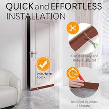 Paquete de 2 topes de tiro debajo de la puerta con cepillo para polvo para reducir el ruido barrido de puerta de cepillo para polvo barrido calcomanía de puerta con cerdas tira de insonorización de - marrón - Ver 5