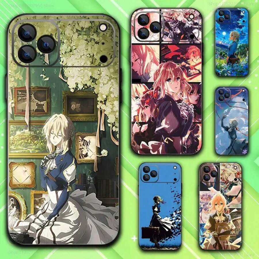 V-Violet Anime Evergarden Compatible With  17,16,15,14,13,12,11,Plus,E,Air,Pro,Max,Mini, Black Phone Case Ultra-Thin, Cover Compatible With  17 Pro Max Case,  17 Pro Case,  17 Case,  16 Pro Max Case - Z7 - View 1