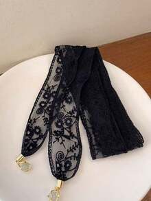 1pc Elegant Lace Ribbon Hair Band, Ethereal Floral Hollow Out Hair Accessory - Multicolor - View 12