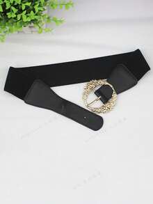 1 curea cu cataramă cu model floral pentru femei, stil vintage, potrivită pentru paltoane, rochii, accesoriu elastic pentru talie, pentru purtare zilnică - Multicolor - Vizualizare 4