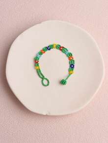 10Pcs/Lot Fashion Artistic Elegant Sweet Colorful Small Flowers Rice Bead Women Men Bracelets Candy Color Bohemian Countryside Styles Casual Party Gifts For Friends Daily Wearing Accessories