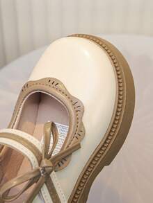 Girls' Mary Jane Bow Soft Bottom Princess Shoes, Suitable For Party Or Daily Wear - Beige - View 6