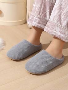 Nuevas zapatillas silenciosas para mujeres, con suela suave y silenciosa para usar en interiores y en el hogar, cómodas, con parte superior de pana para oficina, suelos de madera, parejas - Gris - Ver 2