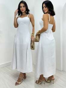 Women's Long Dress For Summer Weddings - 白色 - 查看 3