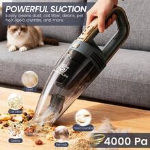 SUPERLEX 2000mAh Portable Handheld Vacuum Cleaner, Strong Suction USB Rechargeable Mini Vacuum Cleaner With Multiple Accessories, Suitable For Car, Home, Office And Crevices - Grey - View 5
