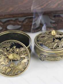 1个帝王龙凤香炉，锌合金莲花罩，专用于香棒，宫廷香氛套装，婚礼及乔迁之礼，非物质文化遗产雕刻工艺，奢华香氛艺术礼盒 - 蓮花蓋龍鳳爐 - 查看 1