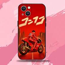 Coque de téléphone en silicone noir souple compatible avec l'anime AKIRA Motorcycle des années 90, compatible avec iPhone 16, 15, 14, 13, 12, 11 Plus, Pro Max, XS, X, XR, SE, Mini, 8, 7, compatible également avec 17 Pro Max, 17 Pro, 17 - z7 - Voir 10