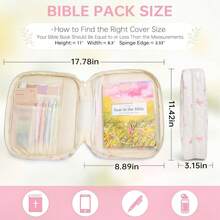 1pc Quilted Cotton Large Capacity Handbag, Book/Document Storage Organizer, Student Portable Carry Bag - Multicolor - View 7